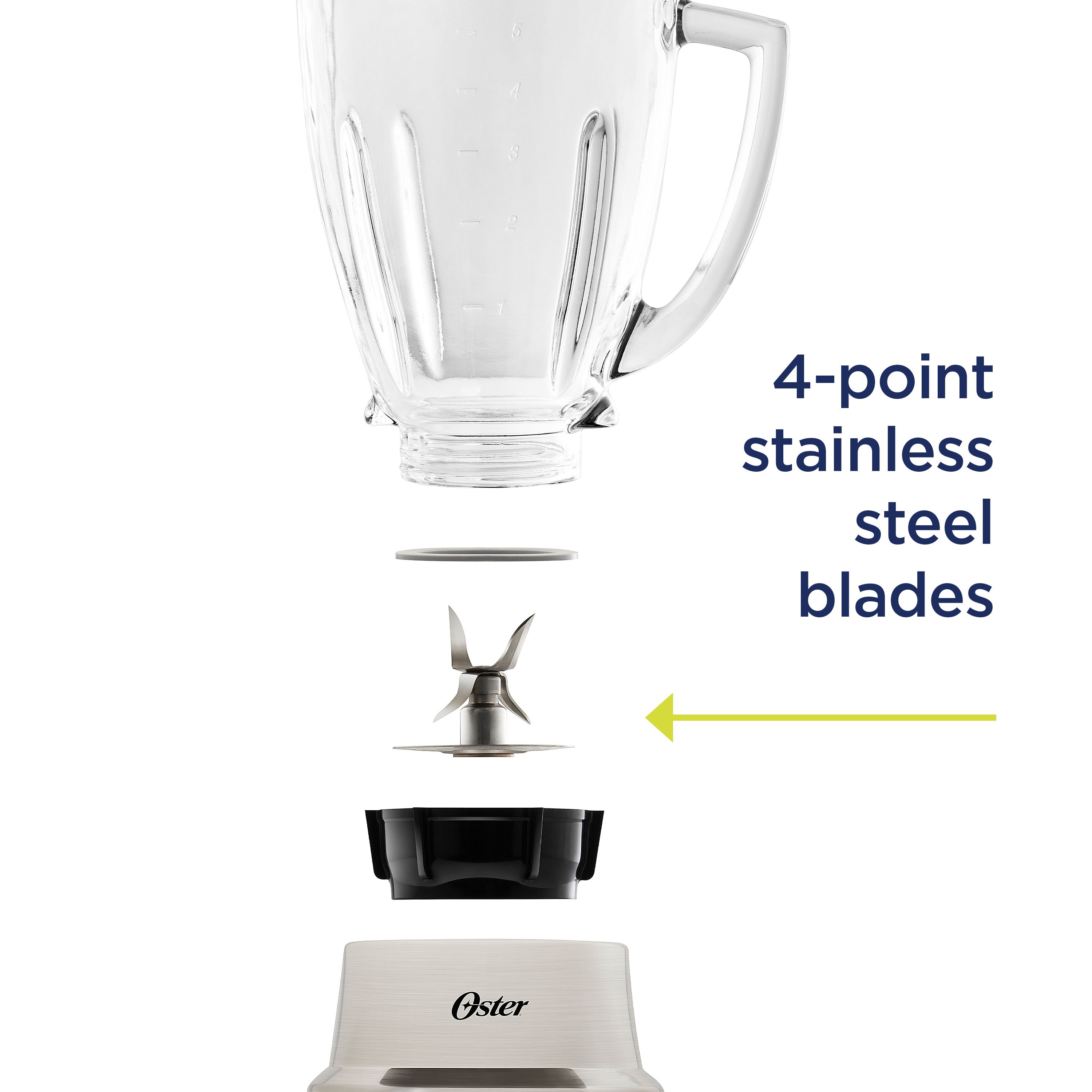 Oster One-Touch Blender with Auto-Programs and 6-Cup Boroclass Glass Jar