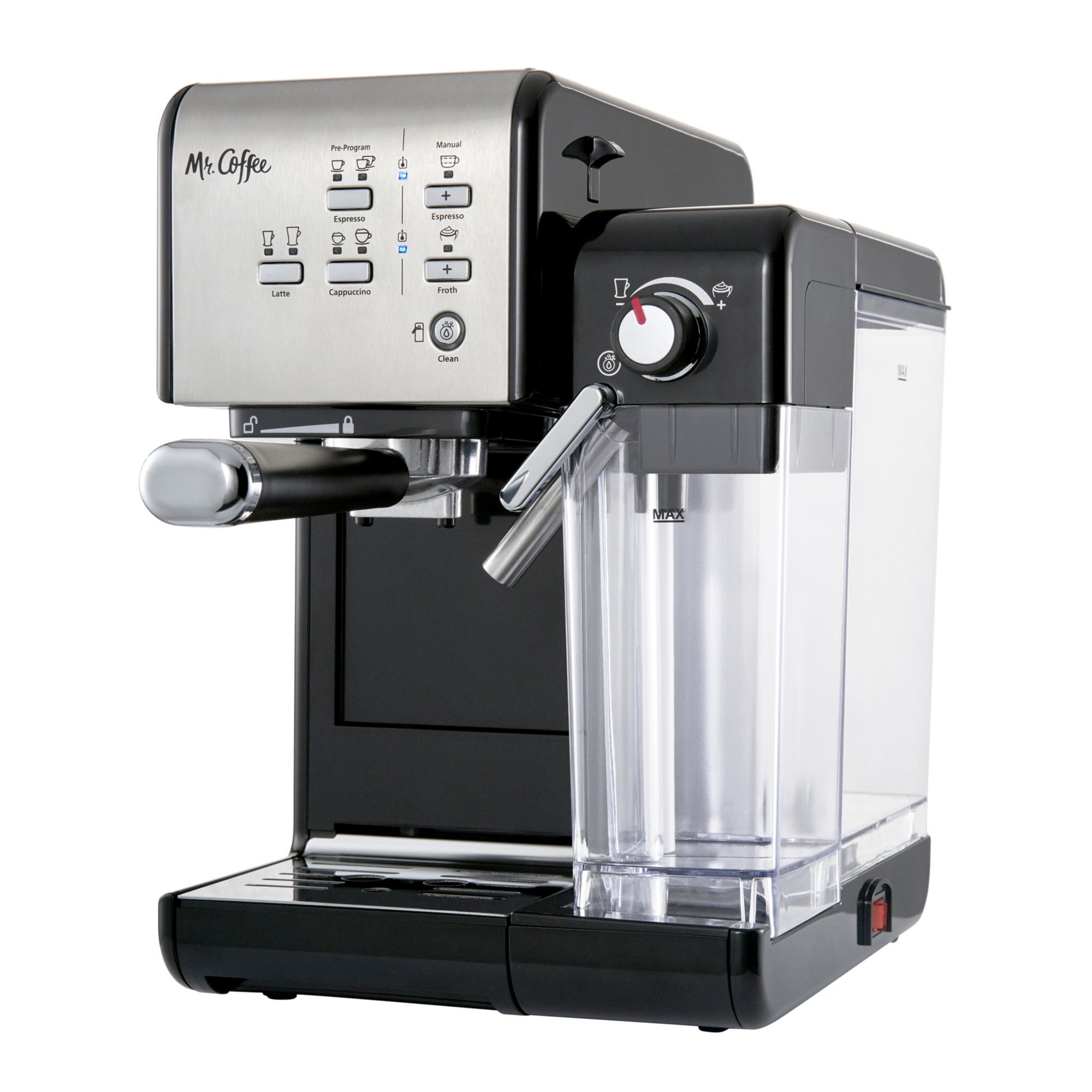 Mr. Coffee 2 Shot Pump Espresso & Cappuccino Maker, Black 