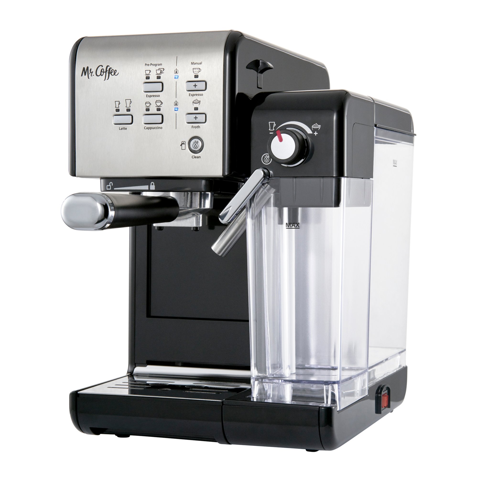 Mr. Coffee Espresso and Cappuccino Machine, Programmable Coffee Maker with  Automatic Milk Frother and 19-Bar Pump, Stainless Steel