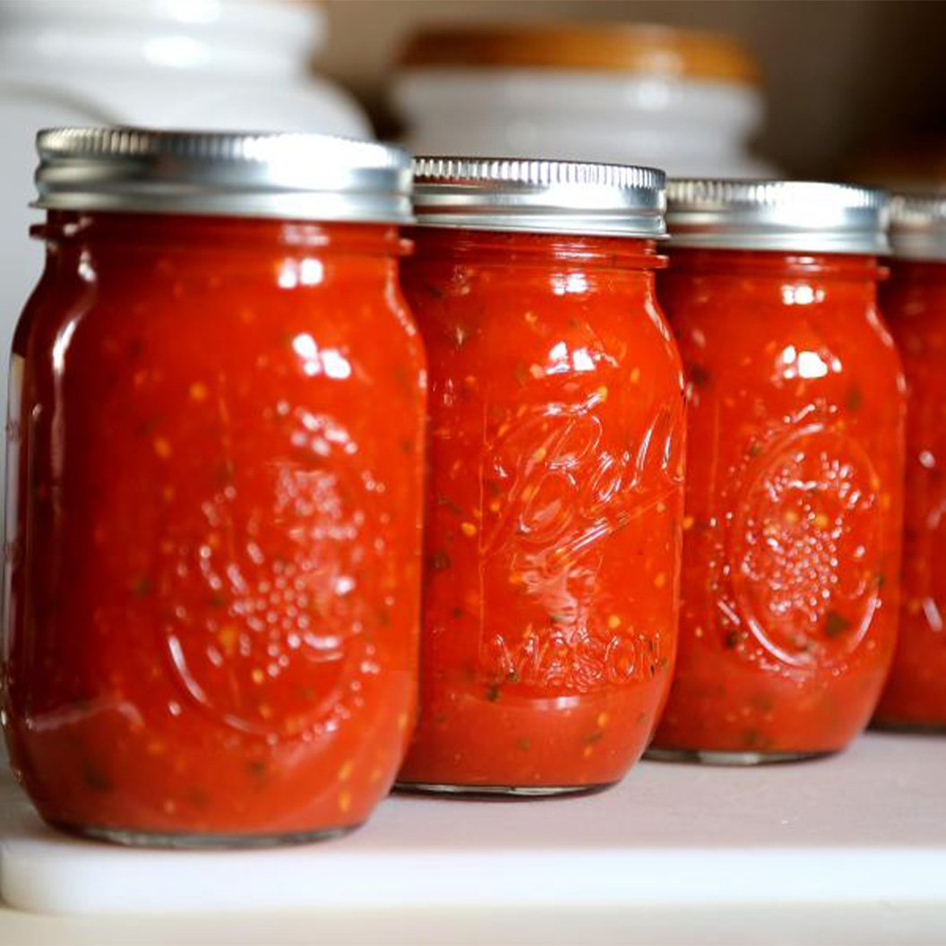 Basil Garlic Tomato Sauce Recipe Ball Mason Jars