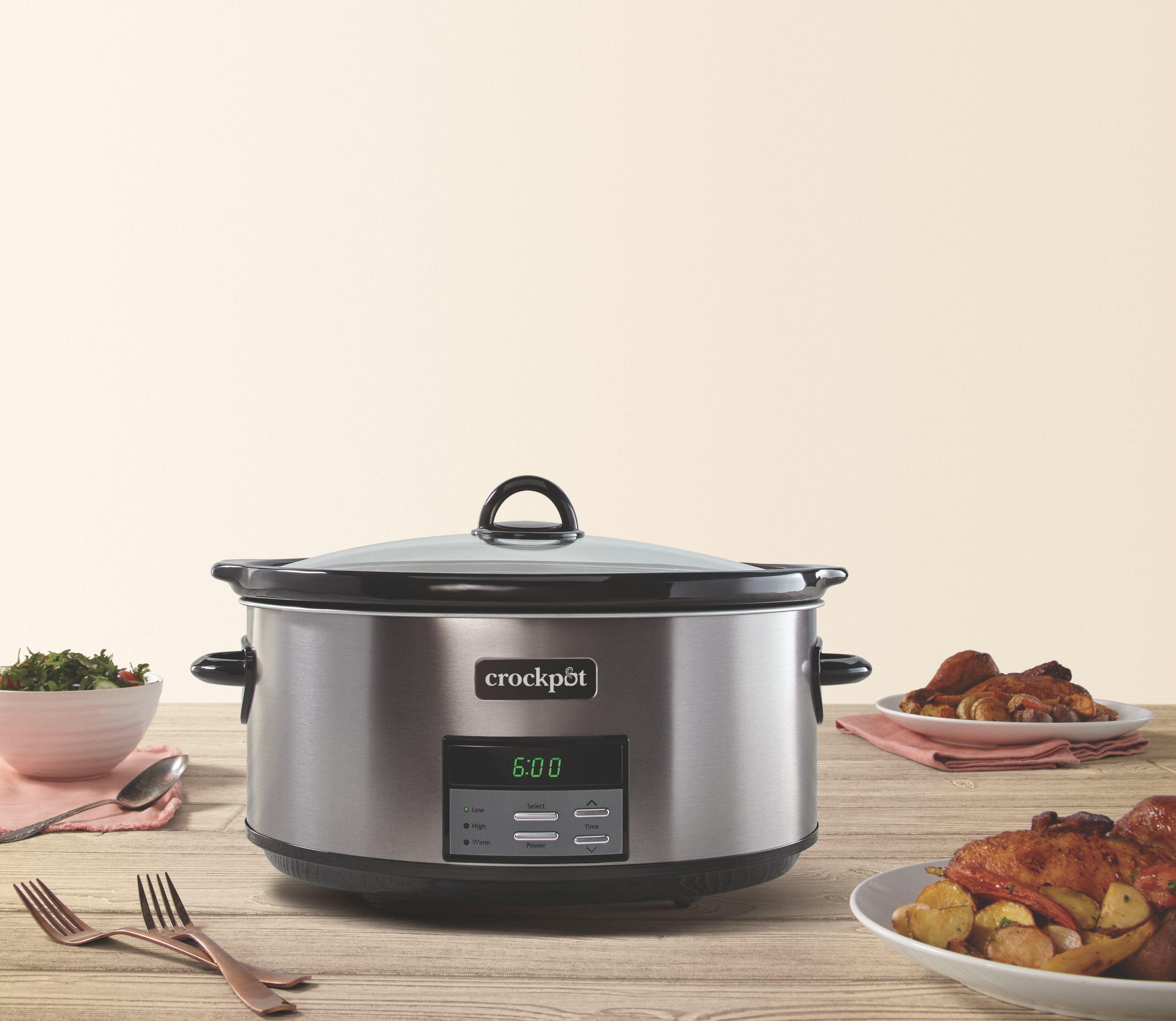 Crock-Pot® Programmable 8-Quart Slow Cooker, Black Stainless