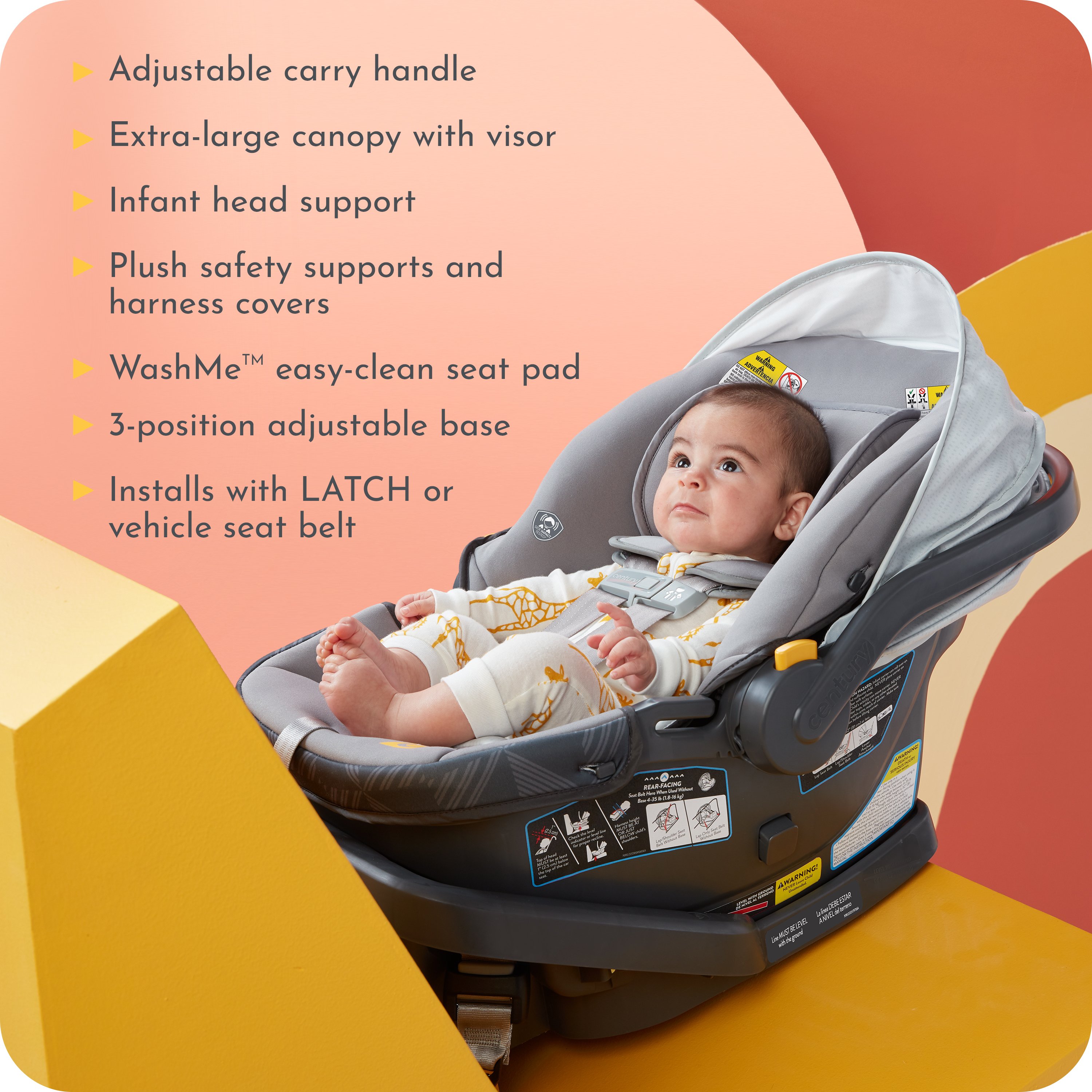 Baby car on sale seat with handle