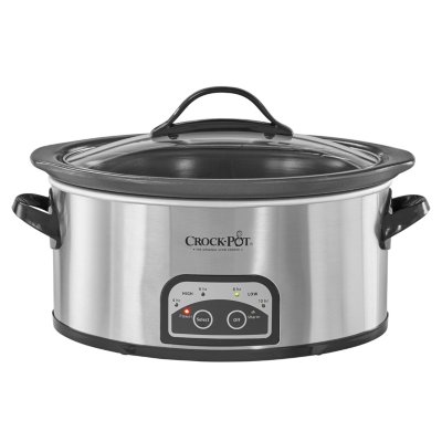 Crock-Pot 6-Quart Countdown Programmable Oval Slow Cooker with Dipper Stainless Steel SCCPVC605-S 