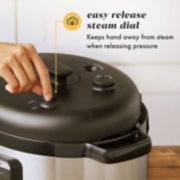 easy release steam dial keeps hand away from steam when releasing pressure image number 4