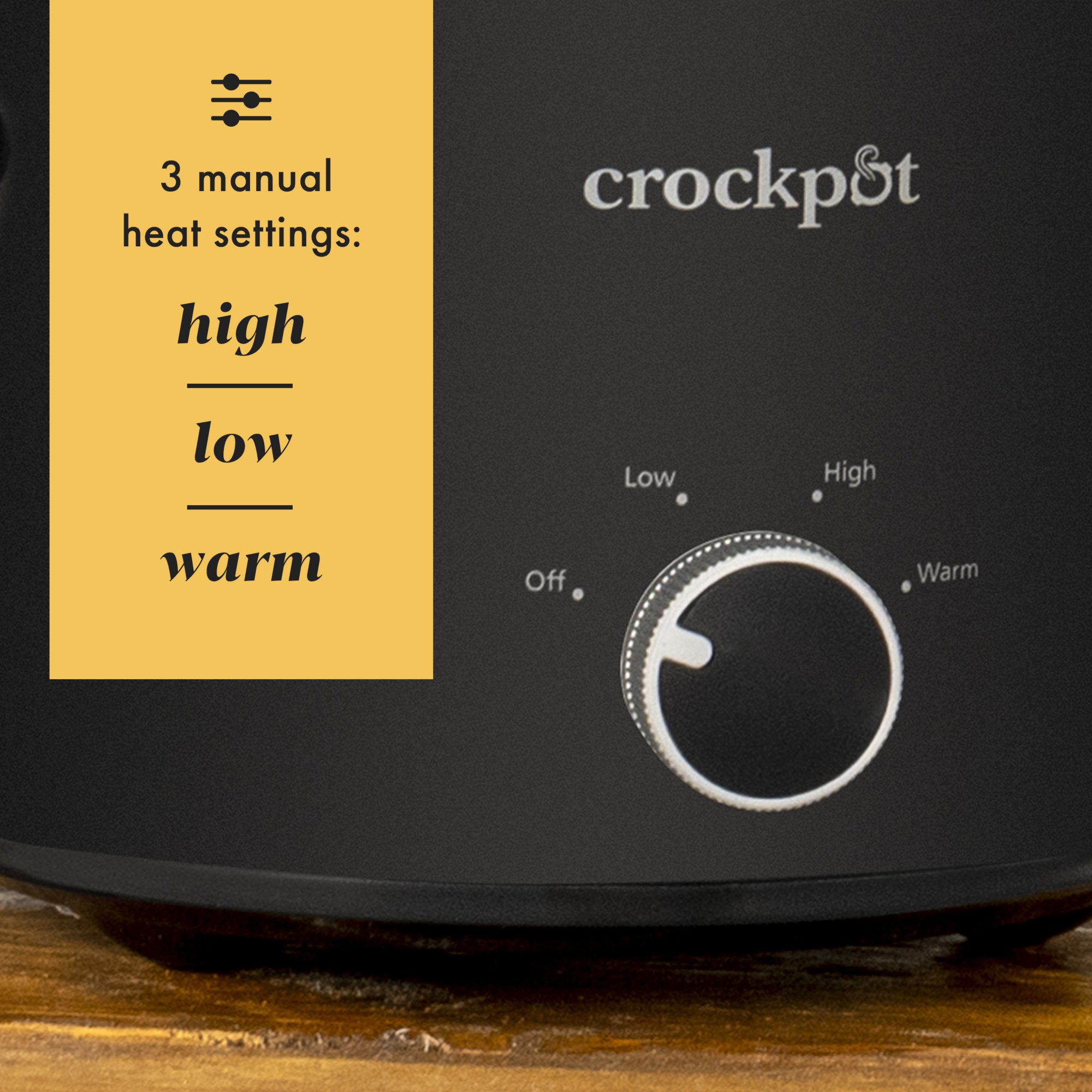 Crock-Pot Small 2 Quart Round Manual Slow Cooker, Black (SCR200-B)