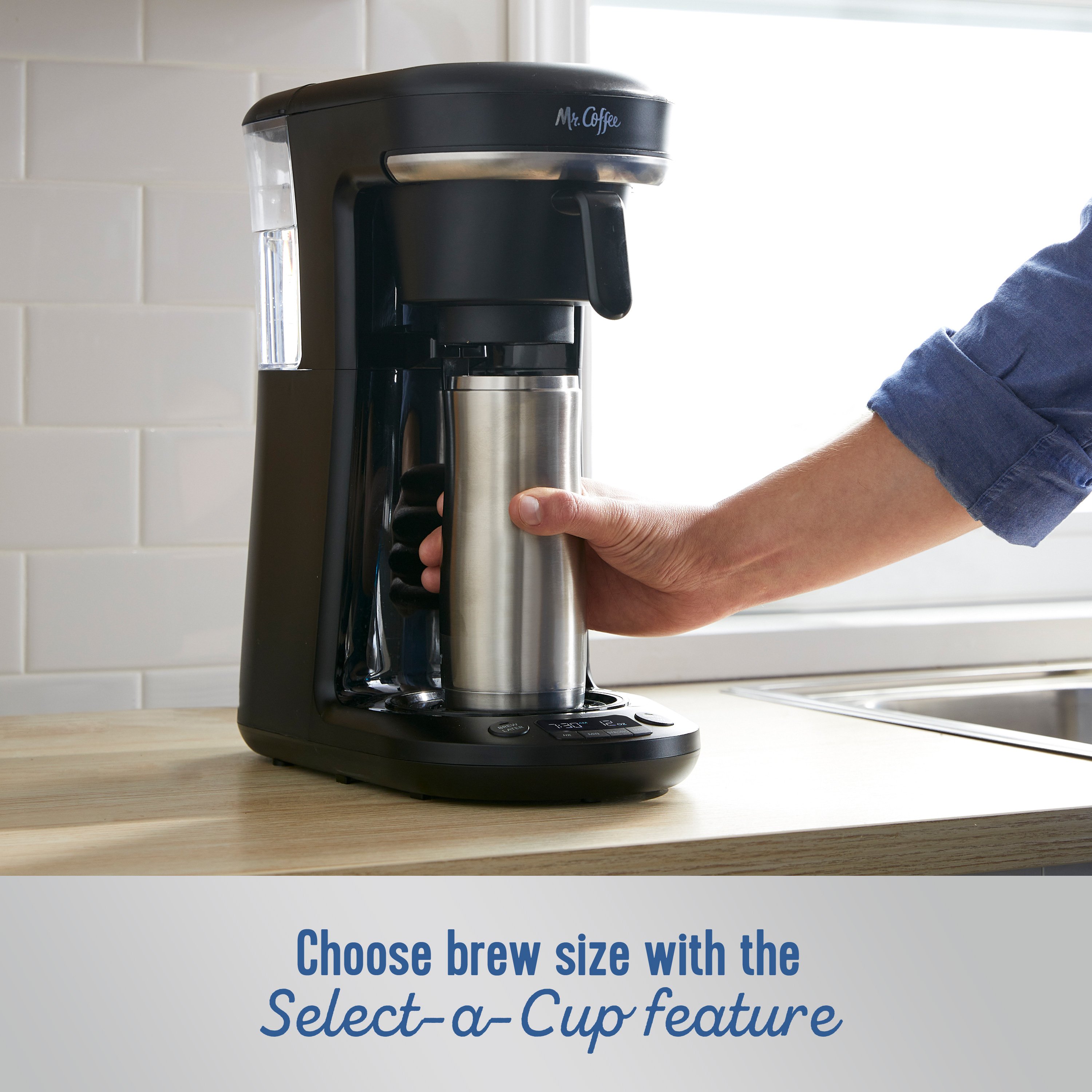 Mr. Coffee - Space-Saving Combo 10-Cup Coffee Maker and Pod Single