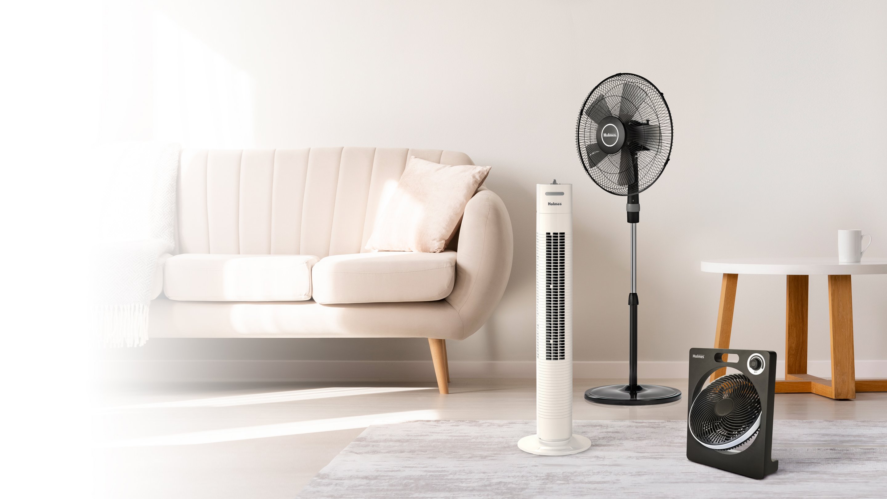 air purifier tower in living room