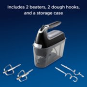 includes 2 beaters, 2 dough hooks, and a storage case image number 6
