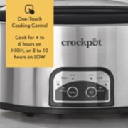 one-touch cooking control cook for 4 to 6 hours on high or 8 to 10 hours on low slow cooker image number 4