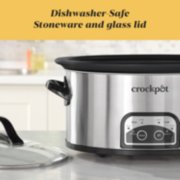dishwasher-safe stoneware and glass lid slow cooker image number 5