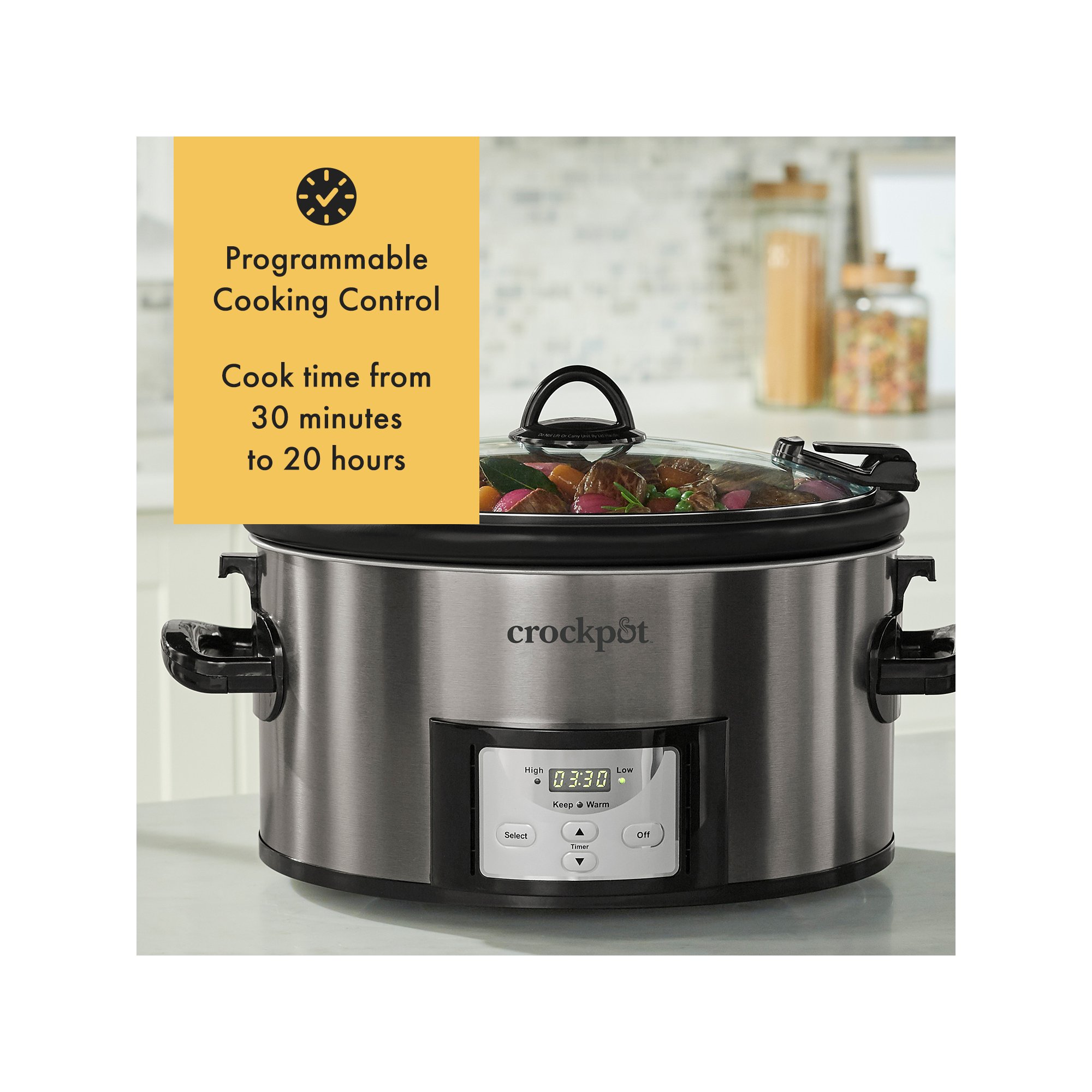 Crock-Pot® 7-Quart Easy-to-Clean Cook & Carry® Slow Cooker, Black Stainless  Steel