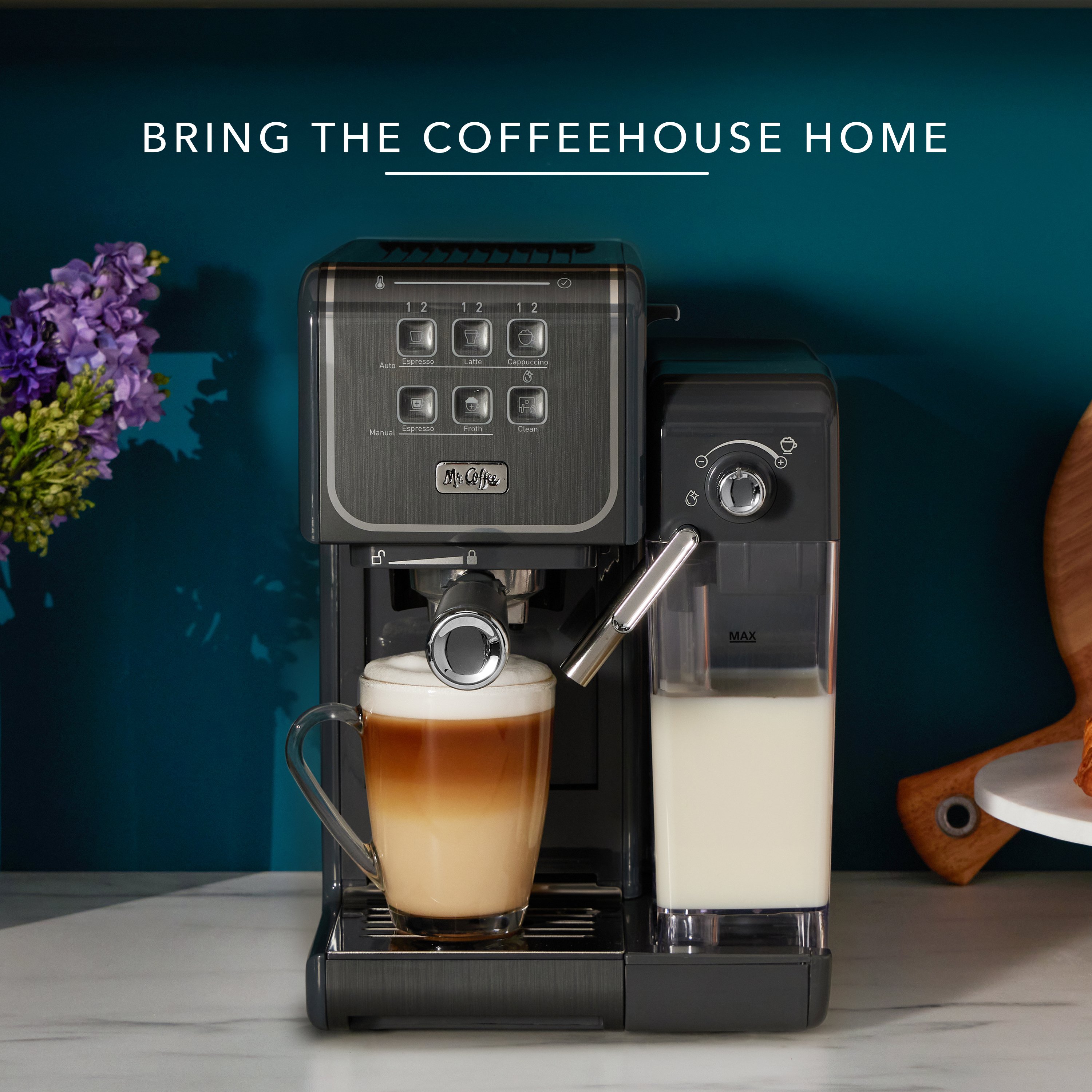 Automatic Espresso Cappuccino Coffee Machine, Milk Frother, Ideal Chris Gift