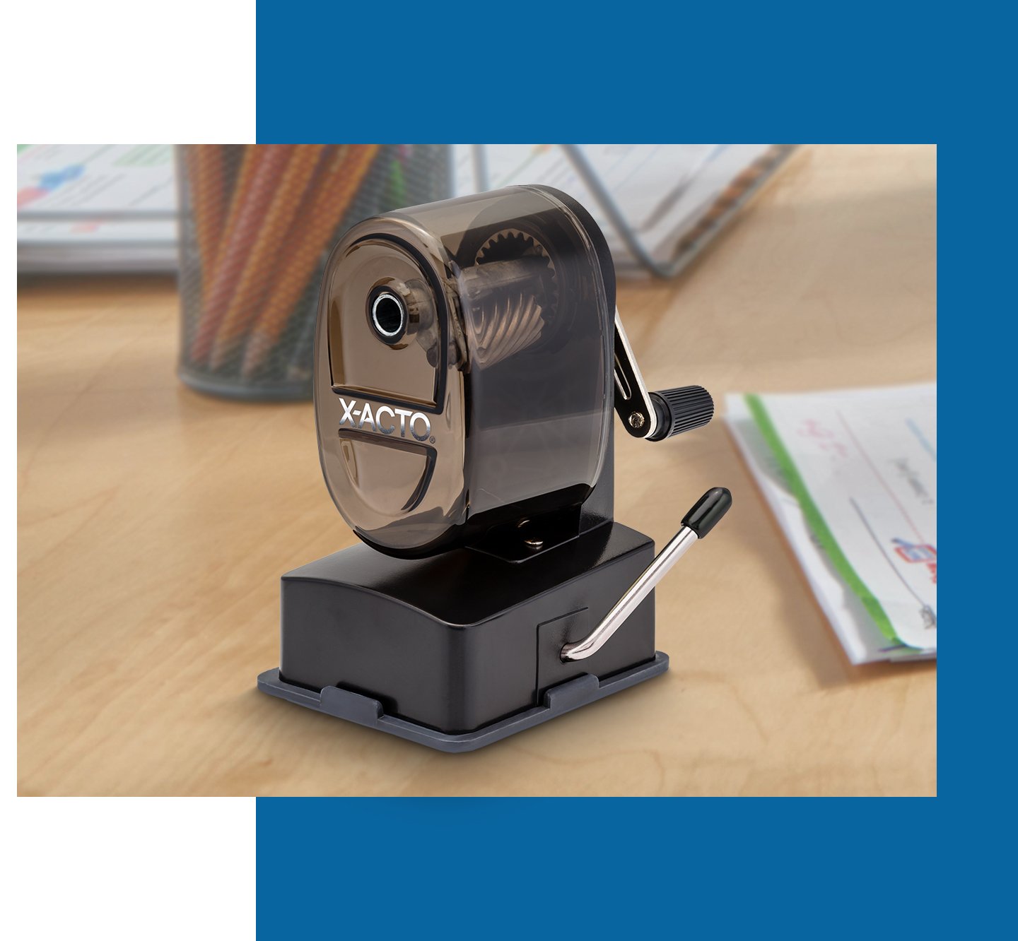 X-ACTO Heavy-Duty Manual Pencil Sharpener, Multi-Hole, Mountable at