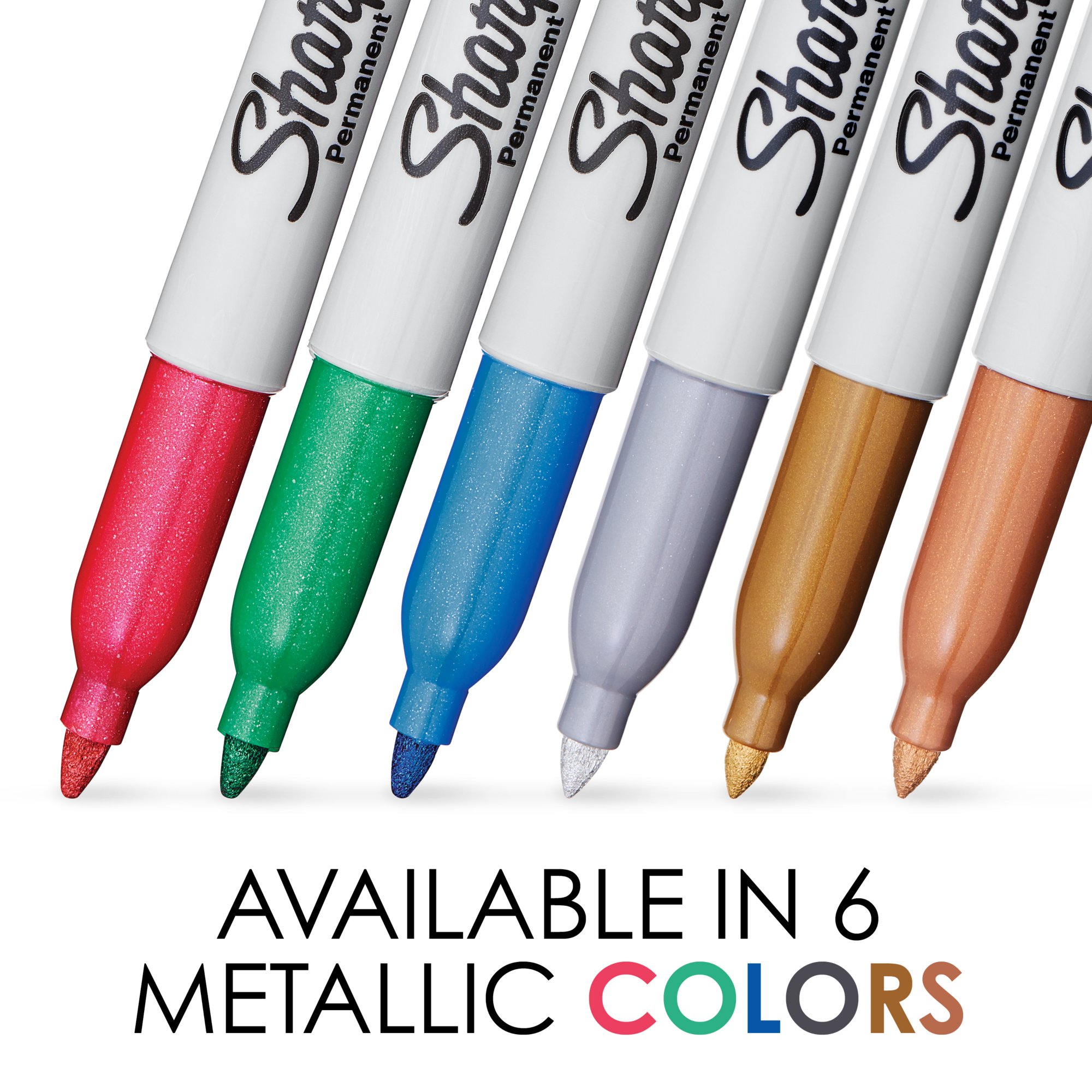 Sharpie Permanent Marker, Fine Point, Assorted Metallic Colors - 3 markers