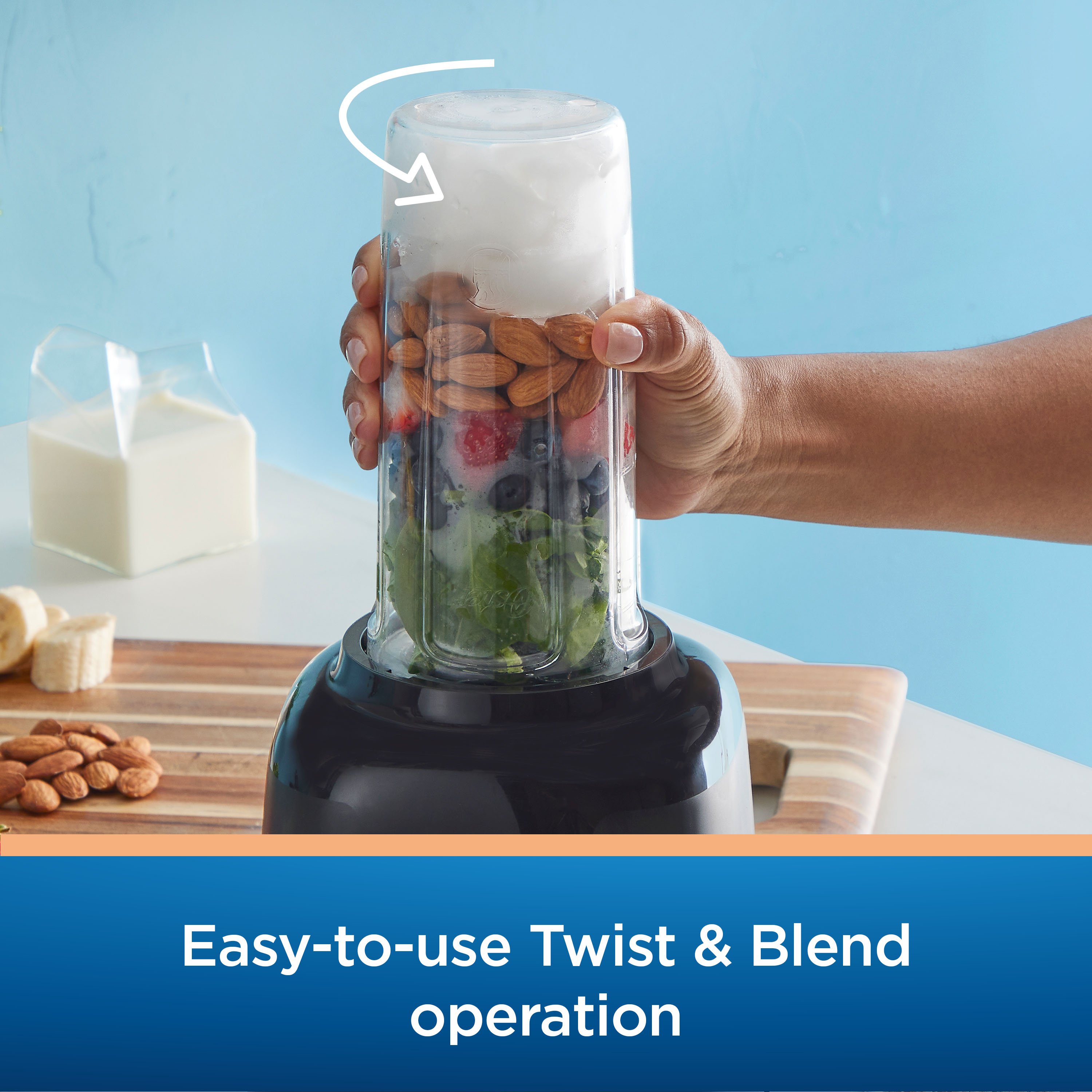 Oster Blue Personal Blender With Travel Sport Bottle