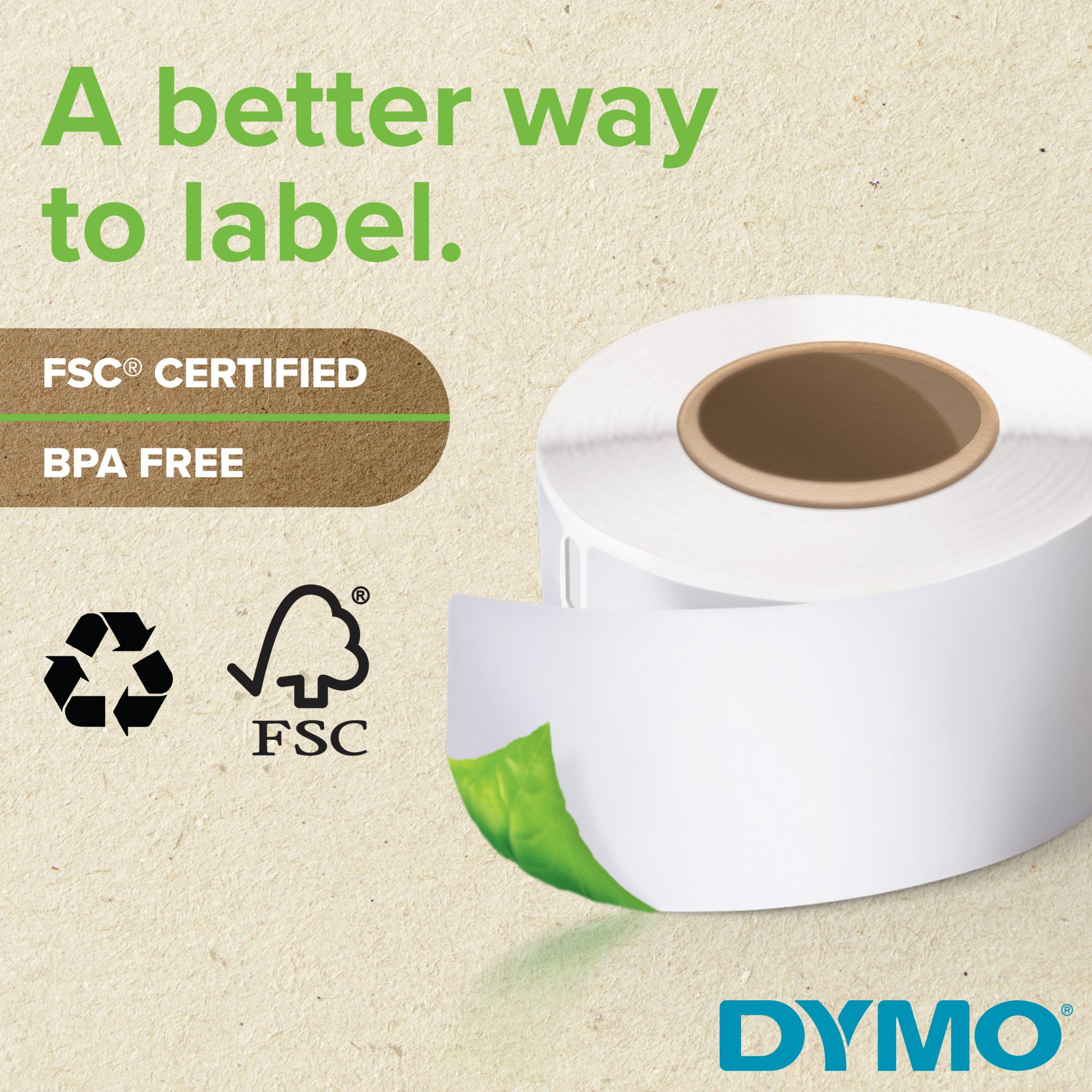 DYMO LabelWriter Label, 30572, White Address Label, 1-1/8 x 3-1/2, 2  Rolls of 260 (520 Total)