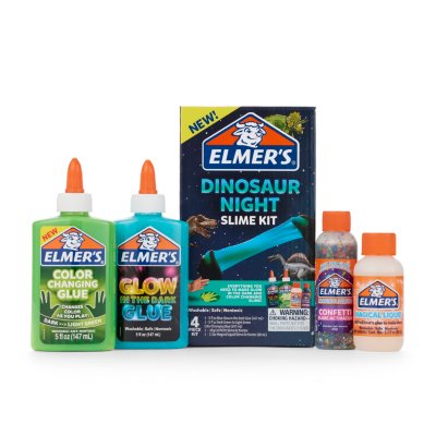 ELMER'S Fluffy Slime Kit, Includes Elmer's Translucent Color Glue, Elmer's  Glitter Glue, Elmer's Fluffy Slime Activator, 4 Count