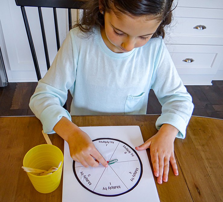 multiplication spinner project at home activity