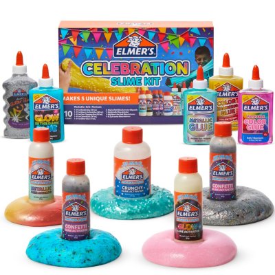 Elmer's Mega Slime Kit, Five 5 oz Glues, 8.75 oz and 2.3 oz Magical Liquid,  Assorted Colors (2068082)