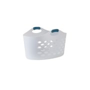 Flex and carry laundry basket in white angled view image number 1