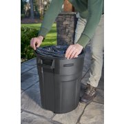 man changing bag on outdoor refuse bin image number 6
