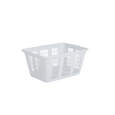 Rubbermaid Large Hip-Hugger Laundry Basket/Hamper, 1.5-Bushel, White,  Stackable Storage Bin/Organizer for Bathroom/Bedroom/Dorm/Home