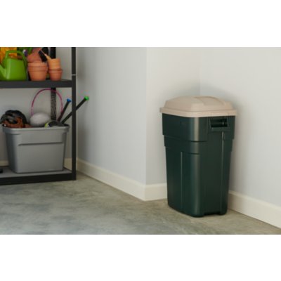 Rubbermaid 50 Gal. Black Wheeled Trash Can with Lid - Power Townsend Company