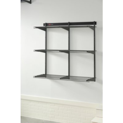 Rubbermaid FastTrack Garage 12-Piece Black/Silver Steel Multipurpose  Storage Rail System in the Slatwall & Rail Storage Systems department at