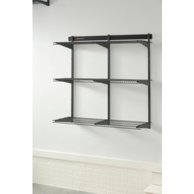 Rubbermaid FastTrack Garage 7-Piece Black and Silver Steel Multipurpose  Storage Rail System