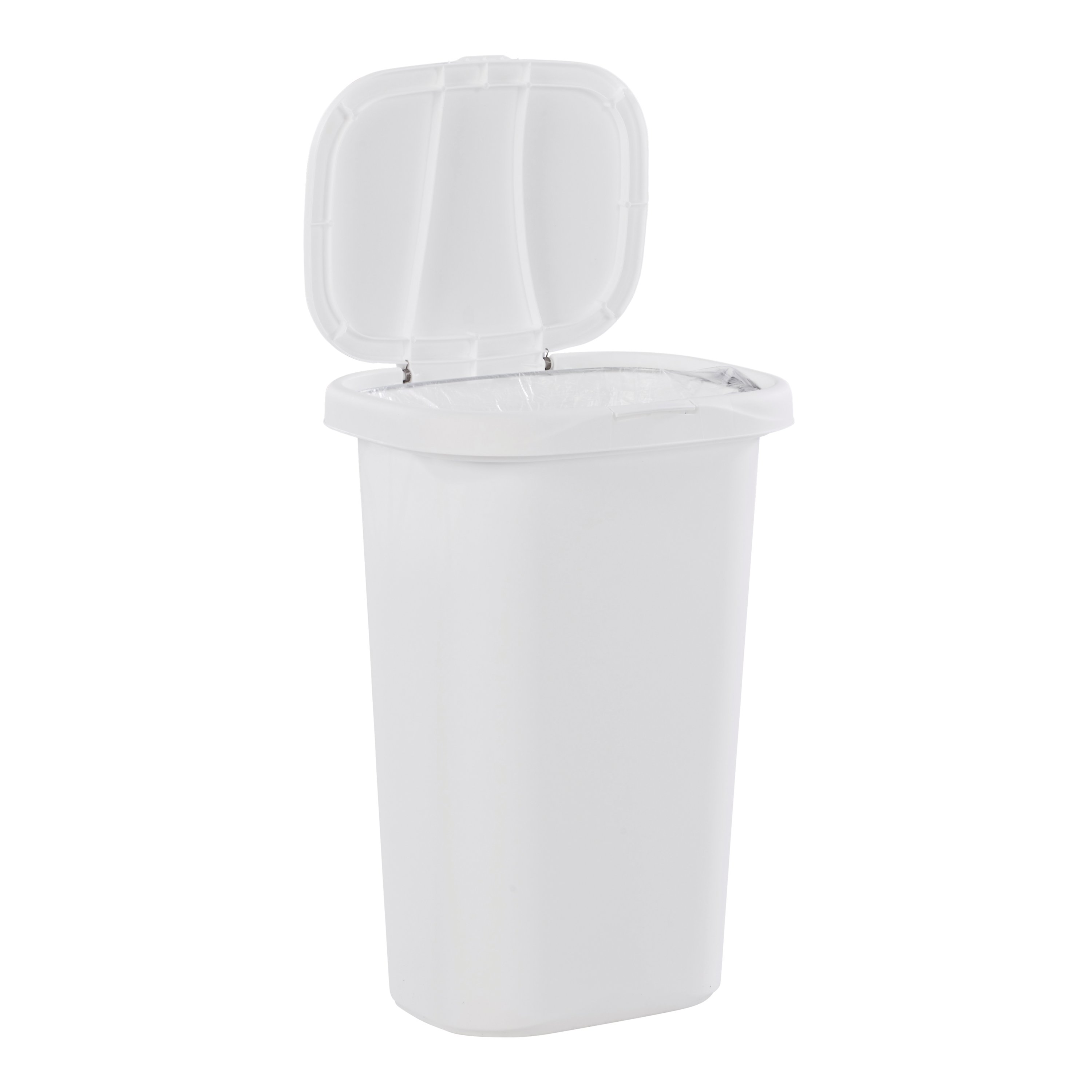  Rubbermaid 13.25 Gallon Rectangular Spring-Top Lid Kitchen Wastebasket  Trash Can for Tall Trashbags, White (2 Pack) : Industrial & Scientific