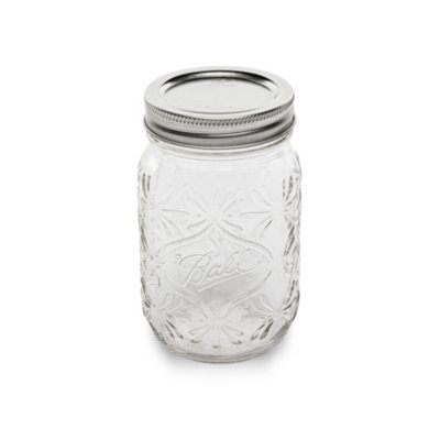 Choice 8 oz. Half-Pint Regular Mouth Glass Canning / Mason Jar with Silver  Metal Lid and Band - 12/Pack