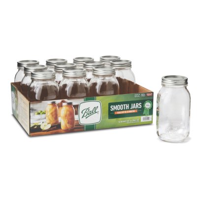 Ball® Smooth-Sided Jars & Lids, Regular Mouth