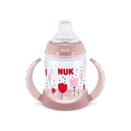 NUK 10255468 Junior Cup Push-Pull Étui avec clip et capuchon de protection sans BPA Rose 300 ml 