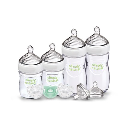 baby bottles and pacifiers set