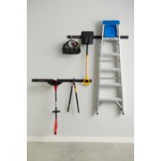 fast track garage rack setup with items hanging from it image number 5