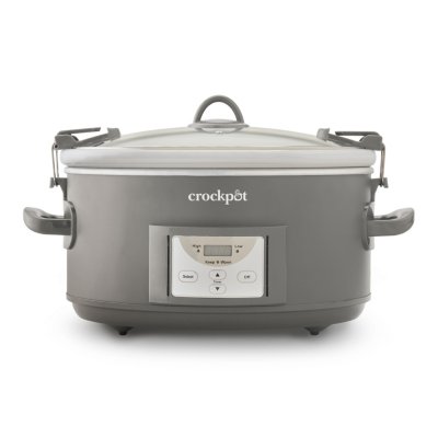 Crock-Pot 7 Quart Programmable Slow Cooker with Digital Timer, Food Warmer,  Polished Platinum