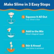 make slime in 3 easy steps, squeeze it all out, add to the mix elmer's magical liquid, stir & knead until slime is activated image number 5