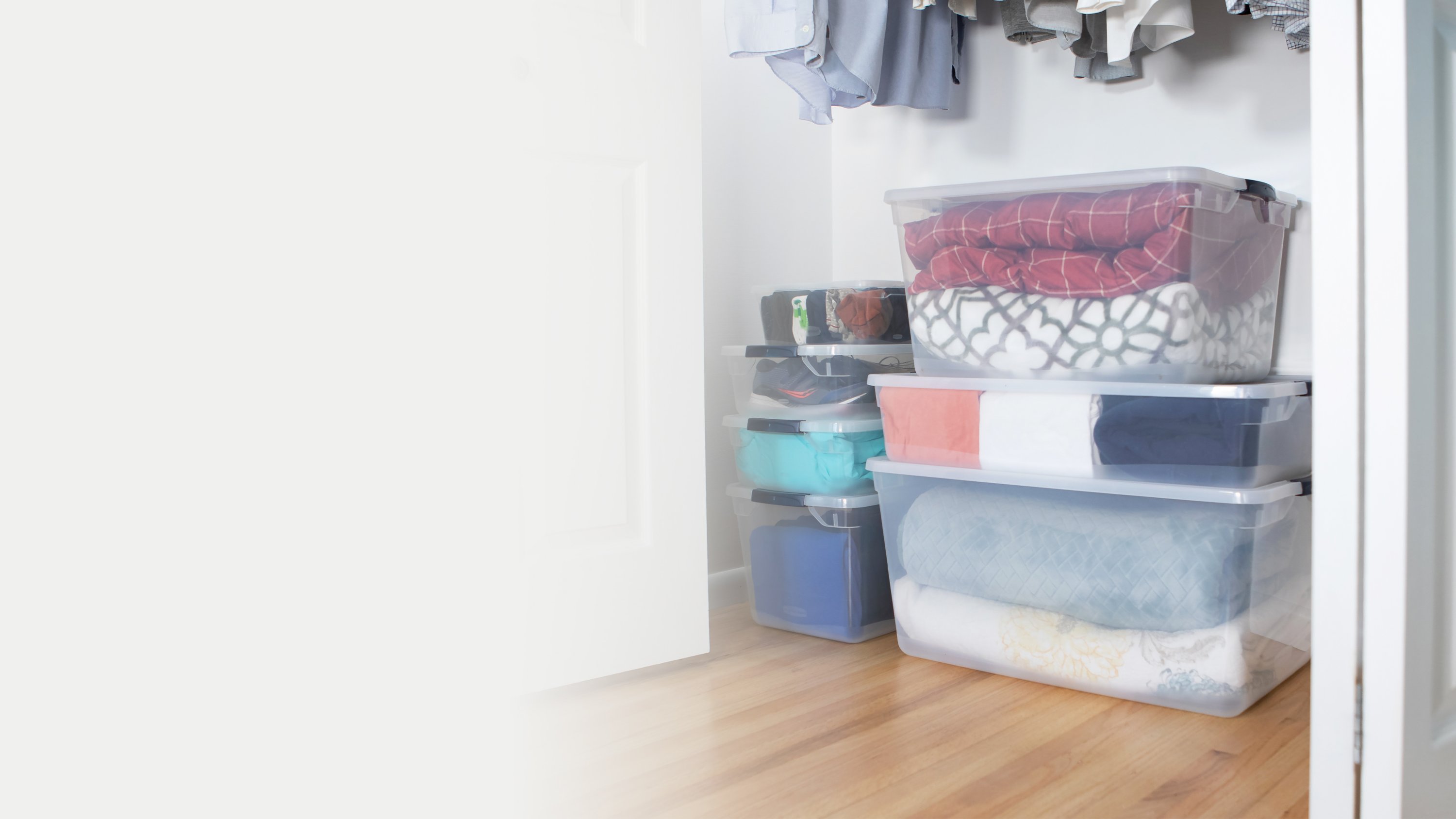 transparent storage totes
