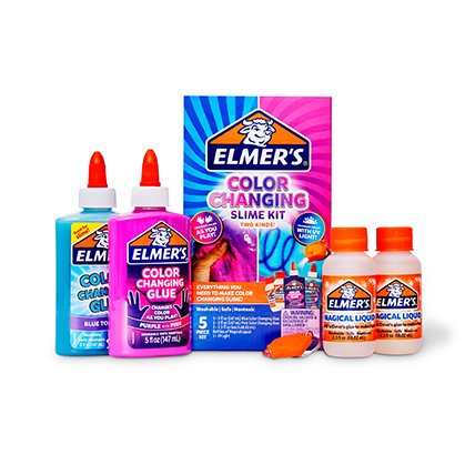 color changing slime kit in pink and blue