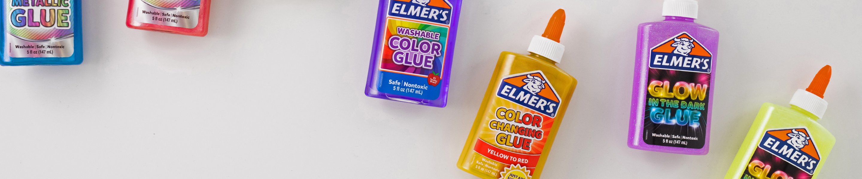 Color changing and washable glue assortment