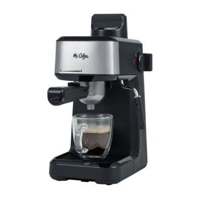 Mr. Coffee 4-Shot Steam Espresso, Cappuccino, and Latte Maker Black