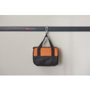 Rubbermaid fast track garage organization system with j hook holding up tool bag image number 3
