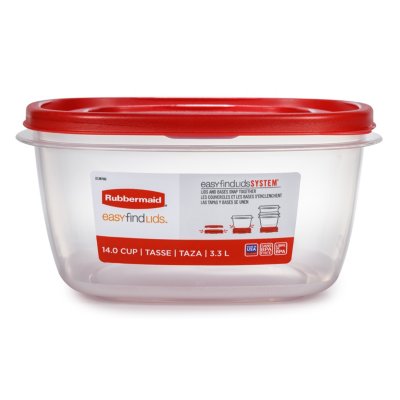  Rubbermaid Easy Find Lids Food Storage Container, 4-Piece Set,  Red (1787251)
