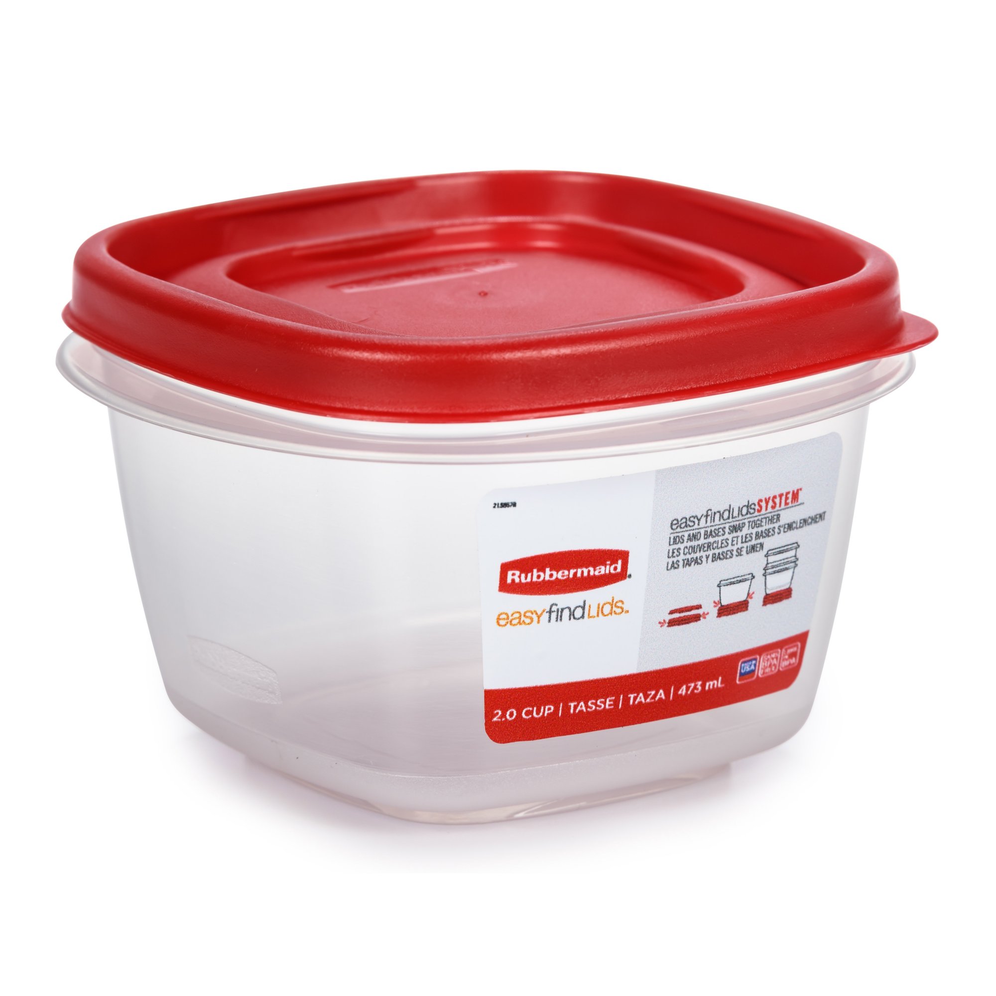 Rubbermaid Easy Find Lid 7-Cup Food Storage Container, Red
