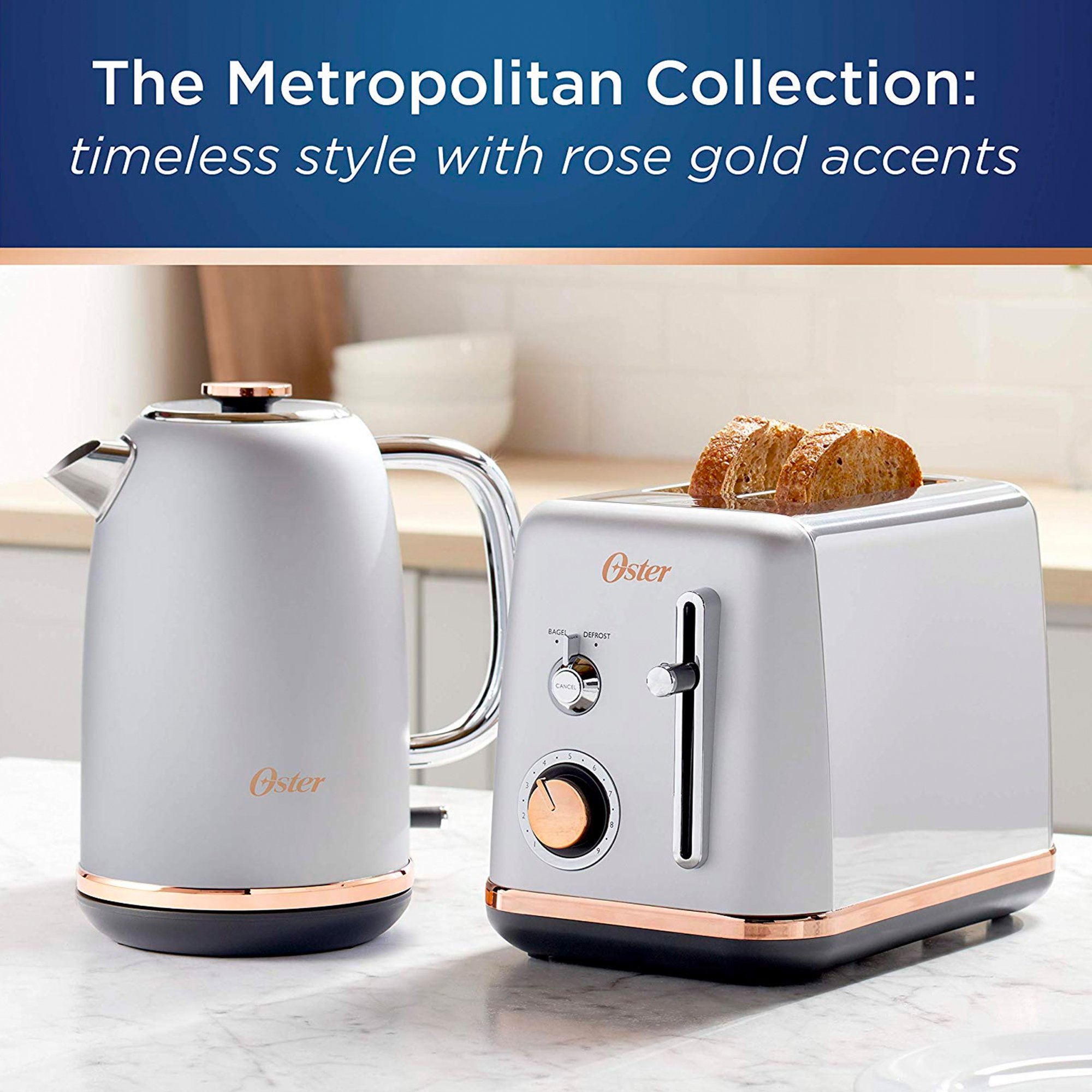 Oster® Metropolitan 2-Slice Toaster - Silver/Rose Gold, 1 ct