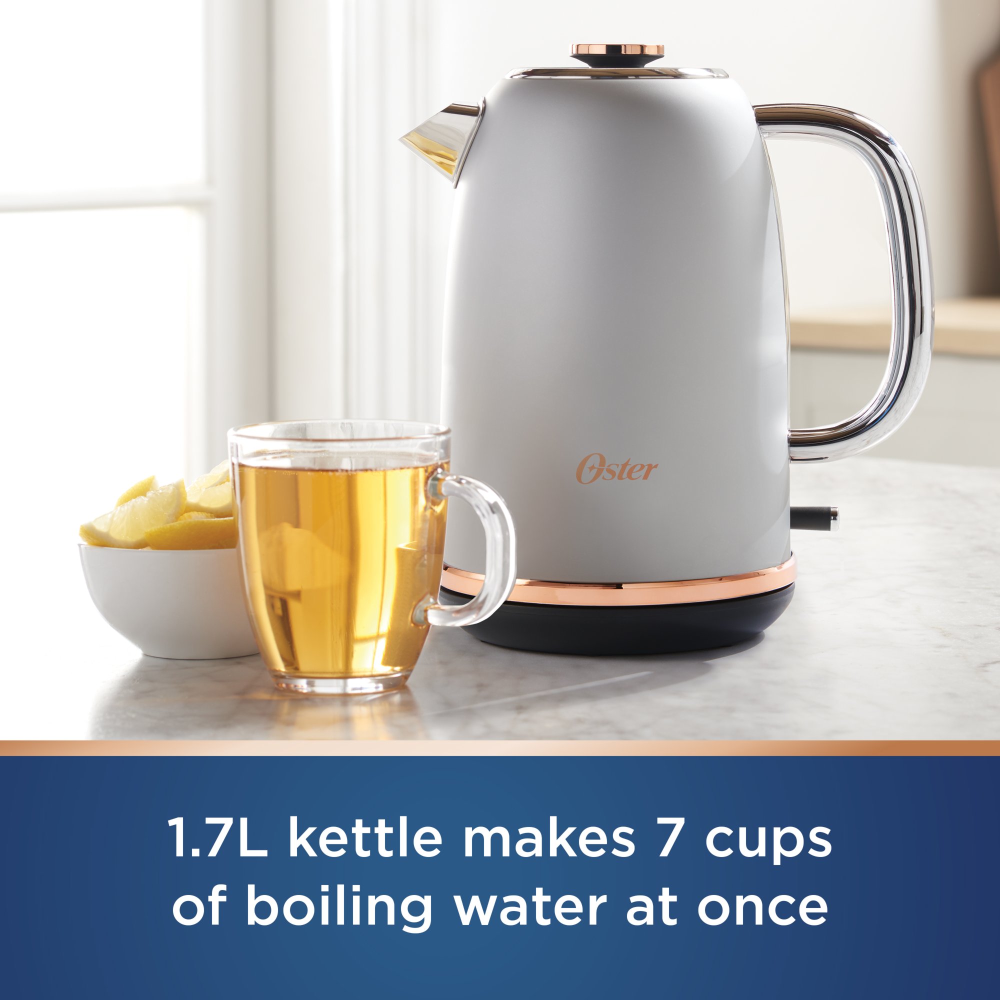 Oster® Electric Kettle, Metropolitan Collection with Rose Gold Accents