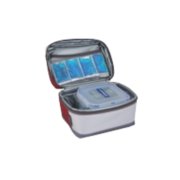 plastic container in soft cooler with ice pack front side angle image number 1