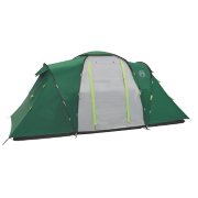 spruce falls tent assembled with door closed side view image number 1