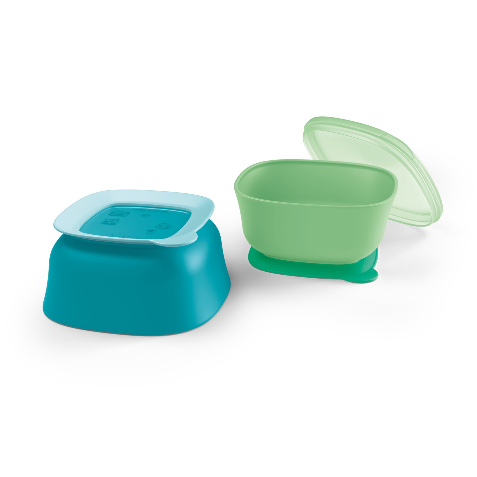  Baby Bowls and Matching Lids - Suction Cup Bowls for