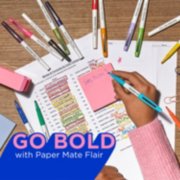 Paper Mate Flair Felt Tip Pens, Bold Tip (1.2 mm), Assorted Colors, 6 per Pack, 2 Packs